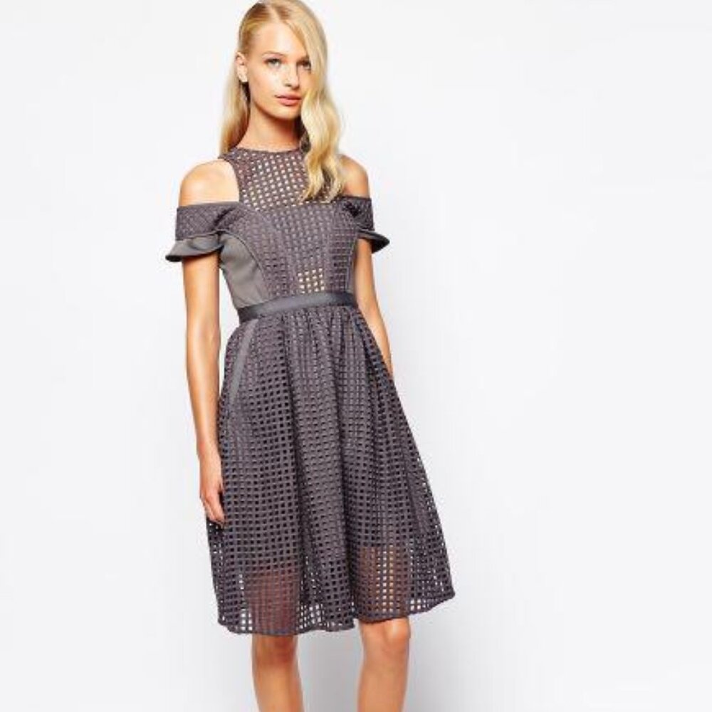 Self-Portrait Stardust Midi Dress Sz UK6/US2